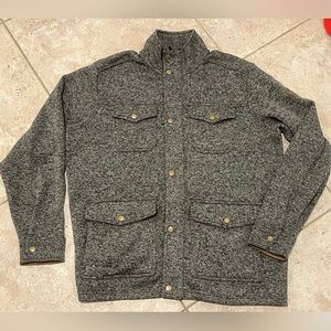 Eddie Bauer Better Sweater Jacket Snap Front Utility Pockets L Large WARM EUC
